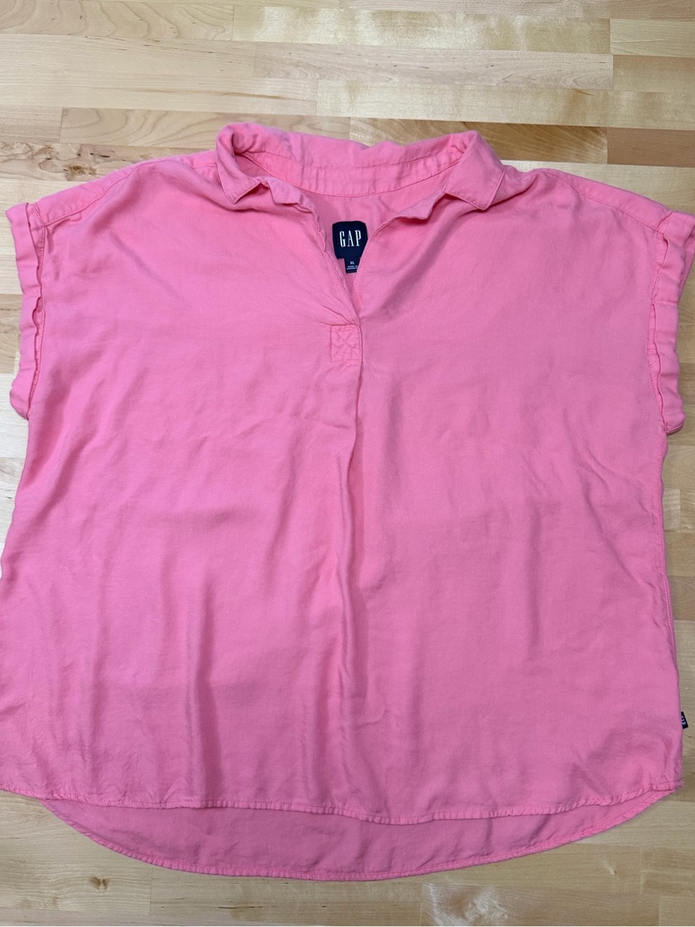 GAP Women’s XL Pink Popover Blouse Rayon Lyocell Dolman Sleeve Relaxed Fit